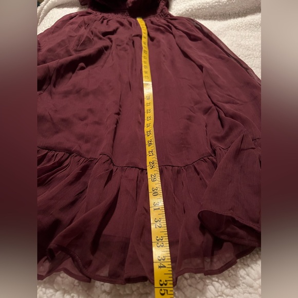 NWT Abercrombie & Fitch Chiffon Easy High-Neck Midi Dress with ruffled hem - Picture 13 of 16